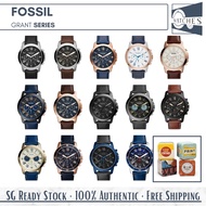 (SG LOCAL) Fossil Grant Series Chronograph Leather Strap Men Watch