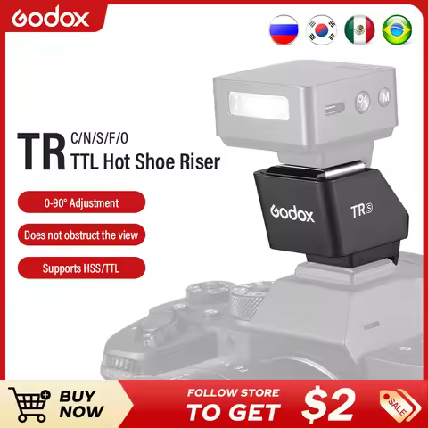 Godox TR TTL Hot Shoe Riser Compatible with Canon E-TTL II, Nikon I-TTL, Sony, OM System and Panason
