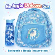 Smiggle Unicorn Backpack + Water Bottle Set