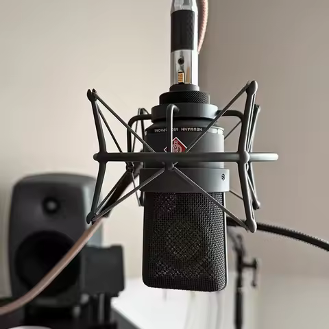 NEUMANN TLM 102 103 Large Diaphragm Studio Condenser Microphone (Nickel) with Hanging Shock Mount an