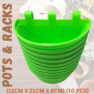 VERTICAL HANGING POT DOUBLE / PASONG PANG SABIT SA DINGDING AT BAKOD/ PREMIUM WALL HANGING POT / Hanging Pots for Plants / Big Pots for Plants on SALE!! (11CM X 21CM X 8CM) (10 PCS / 2PCS) GUARANTEED CHEAPEST AND BEST QUALITY, MURANG MURA!! Green 10pcs