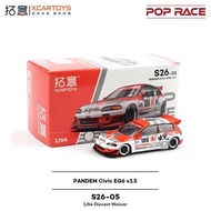 Honda Civic EG6 Pandem Racing Car Model 1/64 Alloy Simulation Toy Collectible Metal Diecast Car Mode
