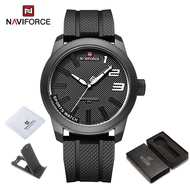 นาฬิกา ผู้ชาย NAVIFORCE Sports Wacth For Men Waterproof Original New Style Multifunction Dial Black Silicone Strap Chronograph Quartz Wrist Watch นาฬิกาnaviforceแท้ 9202T