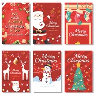 12pcs Christmas Greeting Cards Folding  2024 Xmas Gift Card with Envelope Christmas Card Postcard Holiday Festival Blessing Cards