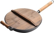 Kitchen Cast Iron Wok Traditional Non-Stick Cooking Gas Wok Multifunctional Pan Frying Pan Kitchenware (Color : A, Size vision
