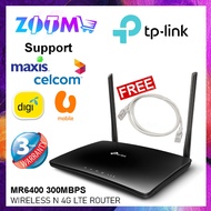 TP-LINK 300MBPS 4G LTE WIRELESS WIFI MODEM ROUTER DIRECT SIM CARD SUPPORT UNIFI AIR 4.9 TL-MR6400 APAC