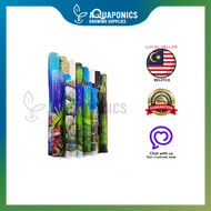 Aquarium 2-side Background 1unit=1meter Self-adhesive No Glue Sticker Design Landscape Wall Poster Wallpaper Double Sided Decoration Fish Tank Deco Ocean Picture 60cm / 2feet Height PVC