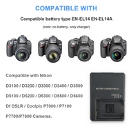 MH-24 Charger For Nikon EN-EL14 EN-EL14a Battery P7000 P7100 D3100 D5100 D3200 Camera with EU or US 