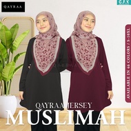 QAYRAA Baju Jersey Muslimah Plain S -7XL