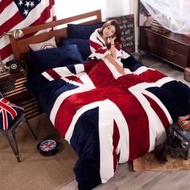 現貨珊瑚絨四件組床包 英國國旗 寒流來襲也不怕
