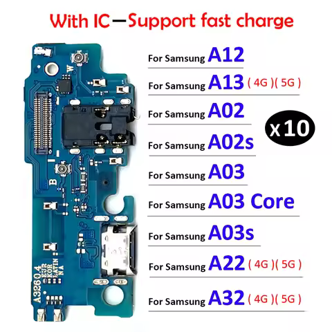 10Pcs USB Charge Port Dock Connector Charging Board Flex Cable For Samsung A03 Core A02 A02s A03s A1