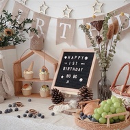 ️COD ️Wooden Board Size 20*20cm With Letters, Numbers, Characters Birthday Decoration, Home Decorati