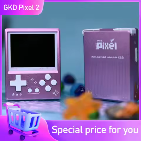 GKD Pixel 2 Pink Color Metal Game Console Portable Mini Game Player 2.4 Inch IPS 640x480px Screen Gk
