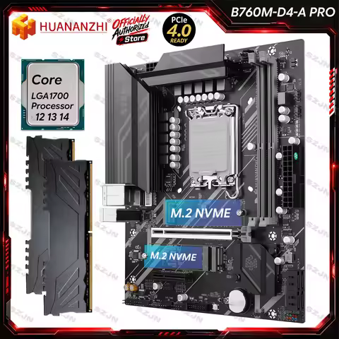 HUANANZHI B760M-D4-A PRO Motherboard LGA1700 DDR4 Intel 12th 13th 14th Gen Core CPU 2.5G LAN 2*NVMe 