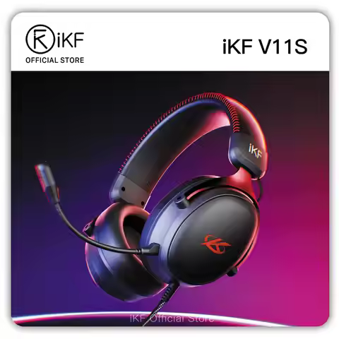 iKF V11S Wired Headphones Gaming Headset 7.1 Surround Sound 3.5mm USB-C Port
