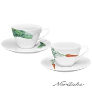 【Noritake】京香旬彩(紅蘿蔔/白蘿蔔)-咖啡對杯白瓷