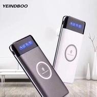 YEINDBOO Double U Digital Display 10000 mAh Qi Wireless Power Bank Portable Polymer Powerbank batter