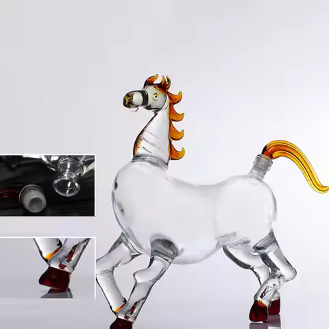 Novelty Horse Shape Decanter Liquor Bottle Animal Bar Holder Gift