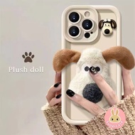 Cute Plush Dog Phone Case For Xiaomi 17 Pro Max 15T 15S Poco X7 Pro F7 Ultra M7 5G 4G Cartoon Phone 