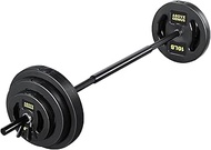 AboveGenius Barbell Weight Set for Lifting, 45 LB Weight Bar Set with Adjustable Free Weights for Wo