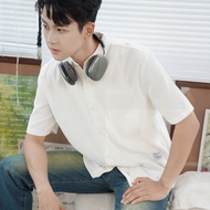 HALLEY A15 Korean Fashion Comfortable Form Velvet Short Sleeve Shirt for Men and Women