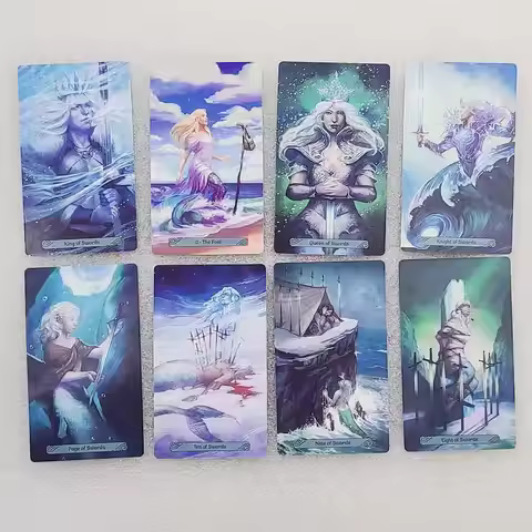 12x7 cm Mermaid Tarot Card Game 78 PCS Paper Manual