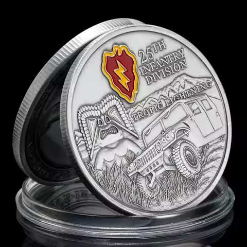 25th Light Infantry Division of The U.S. Army Tropic Lightning Collectible Silver Plated Challenge C