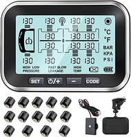 TPMS for RV/Trailer/Truck, Tire Pressure Monitor System with 6 4 8 10 12 14 Sensors, 4.5" Monitor wi