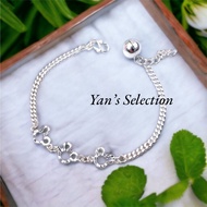 Yans Pure Silver 925 Adorable Mickey Bracelet Anklet (Rantai Tangan / Rantai Kaki) Original Silver