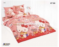TOTO ผ้าปูที่นอนครบเซ็ต 3.56 ฟุต (ไม่รวมผ้านวม) ลายคิตตี้ ลิขสิทธิ์แท้ TOTO 100%