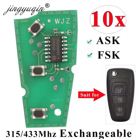 jingyuqin 10pcs Circuit Boad 433Mhz ASK/FSK Remote Car Key PCB For Ford Kuga C-Max Focus Fiesta Mond