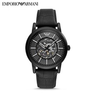 Armani สีดำนาฬิกาซามูไรชายนาฬิกาเปลือยกลไกของขวัญแฟนหนุ่ม Emporio Armani