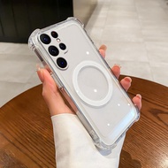 case for samsung s24 ultra s24 plus s24 Latest anti drop magnetic suction function transparent phone