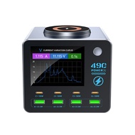 TOKONITA88 WLX-F1 Plus Desktop Charger 100W Wireless Charging Display GaN 4 Port USB C 4 Port USB a