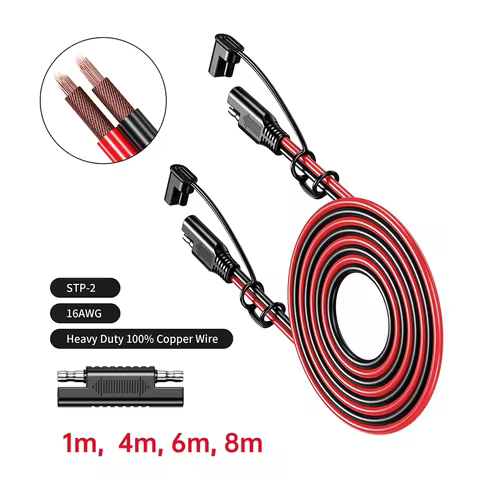 Car Extension Cable Quick Connect Harness Battery Charging Cable SAE To SAE 12V-36V Solar Auto Batte