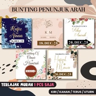 BUNTING PENUNJUK ARAH KAHWIN MURAH 1X1 & 2x2
