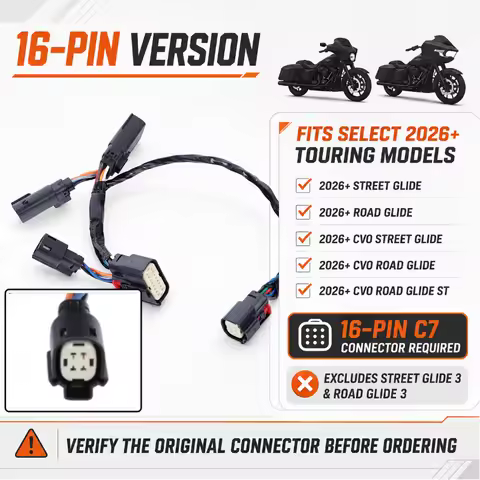 Motorcycle LED Tour Trunk 16 PIN Audio Adapter Harness Mount Kit Adapter Harness For Harley CVO Road