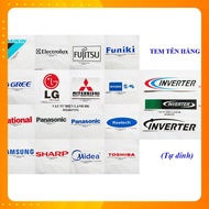 Decal Stamp Carrier Name Air Conditioner - Refrigerator - Washing Machine - Panasonic Brands. Sanyo Aqua Toshiba. Samsung Sharp Hitachi. Lg