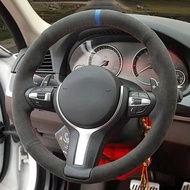DIY Black Suede Car Steering Wheel Cover For BMW M F86 X6 M F33 F30 M F87 M2 F80 M3 F82 M4 M5 F12 F1