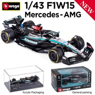 NEW Bburago 1:43 F1W15 Mercedes-Amg Alloy Miniature Diecast Model #44 #63 Car Model Gifts