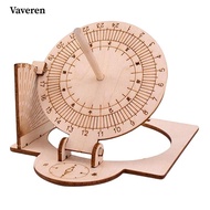 [Vaveren] Equatorial Sundial Clock DIY Wooden Scientific Model Easily Install Durable