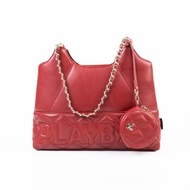 PLAYBOY รุ่น Siren Hobo Bag กระเป๋าสะพายผู้หญิง รหัส ST-B254PB637 ดีไซน์ทรงHobo ฟรี Coin Charm มี2สี