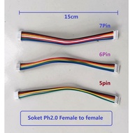15cm JST PH 2.0 Socket Connector Cable 2pin 3pin 4pin 5Pin 6Pin 7Pin Female to Female 15Cm 150mm JST