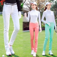 Korean version Callaway-Master BUNNY XXIO ANEW Pearl Harbor-DESCENNTE Belt Spring and Summer Golf Clothing Women's Trousers Lightweight Mid-waist Slim-fit Sports Clothes Casual Pants