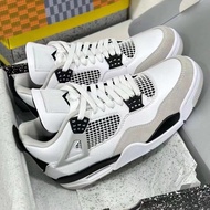 Toe Layer Cowhide Basketball Shoes Air AJ4 White Cement Joint Retro Sports Shoes Men Women