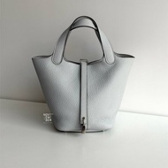 閒置新✨ Hermès 愛馬仕 Picotin18 聖杯藍銀釦