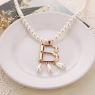 Jewelry Fashion Pearl Necklace Creative Sweater Chain Letter Pendant JN8V
