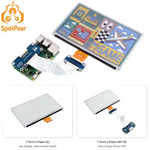 7.3inch ePaper HAT (E) 6 Color E-Ink For Arduino / Raspberry Pi / Jetson / STM32