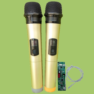 Micro không dây đôi VHF cho loa kéo tần số 268.35Mhz - 269.35Mhz màu vàng