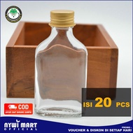 ( TERMURAH ISI 20 ) Botol Madu Kaca 250 Ml / Botol Gepeng / Botol Kaca Serbaguna / Botol Susu / Boto